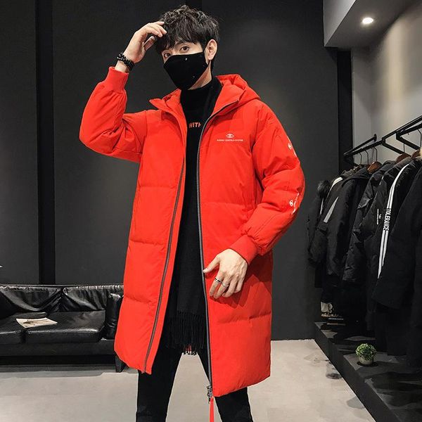 

men's down & parkas of the 2021 winter coats men thickening long hooded wholesale cross-border joker han edition warm coat, Black
