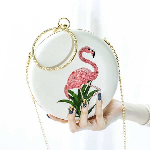 

hbp summer new korean version of the wild embroidery flamingo diamond ring handbag shoulder cross small female shoulder bags