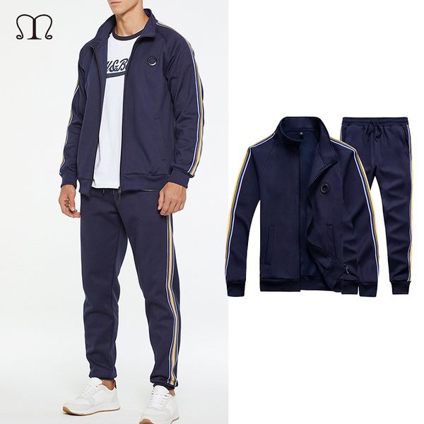 

tracksuit men sets spring autumn hooded sweatshirt casual set men's sportsuit jacket+pants male brand sportswear clothing 201013, Gray