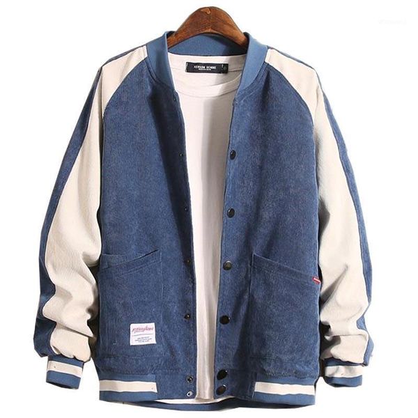 

2020 spring and autumn new fashion patchwork jacket men's coat men's coat corduroy casual1, Black;brown