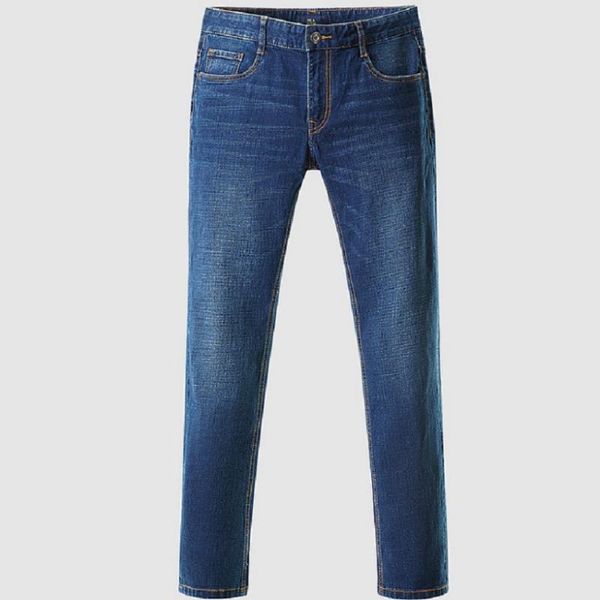 

men's jeans bystelotus mens cotton blue classical long straight denim with zipper