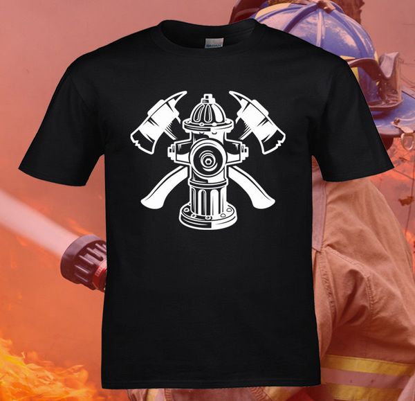 

summer fashion casual t shirt firefighter logo shirt, rescue axes fire hydrant emergency design t shirt sport hooded sweatshirt hoodie