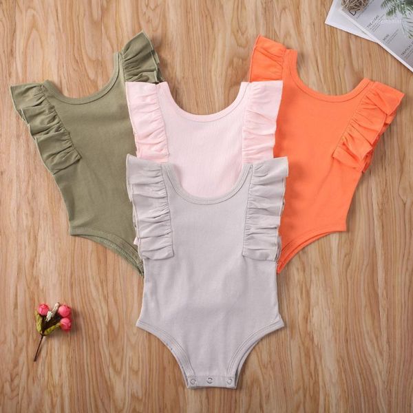 

rompers born baby boy girl cotton romper jumpsuit body suit clothes set sunsuit solid color1, Blue