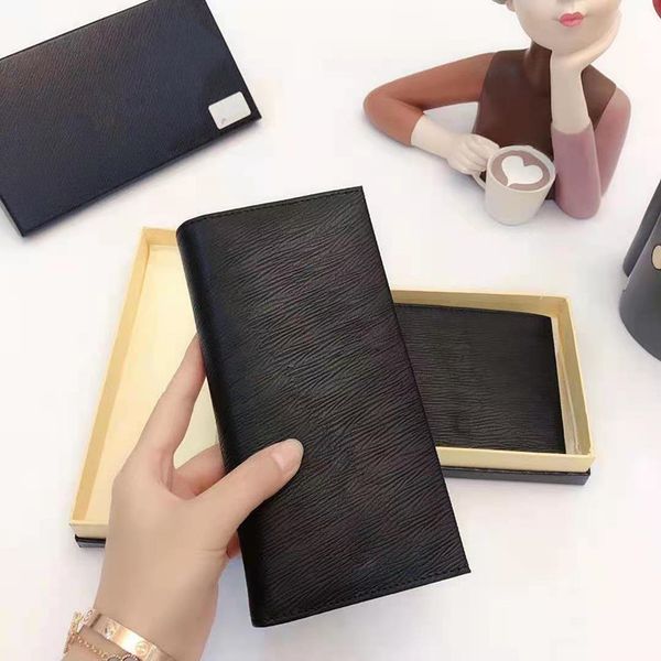 

luxurys designers bag genuine leather men long short wallet coin purse card holder with box, Red;black