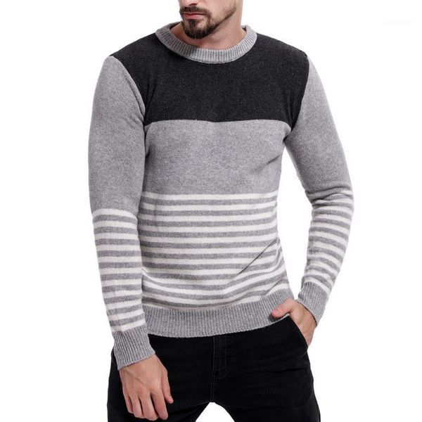 

men's wool pullover autumn winter warm thick o-neck patchwork slim fit clothes knitted casual cotton fashion male sweaters1, White;black