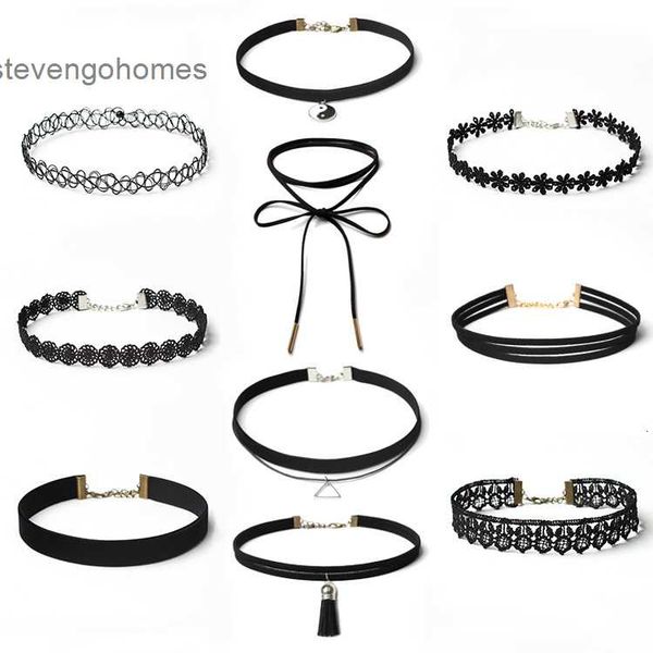 

show collar new neckline accessories fashion gothic choker face thin clavicle necklace set, Silver