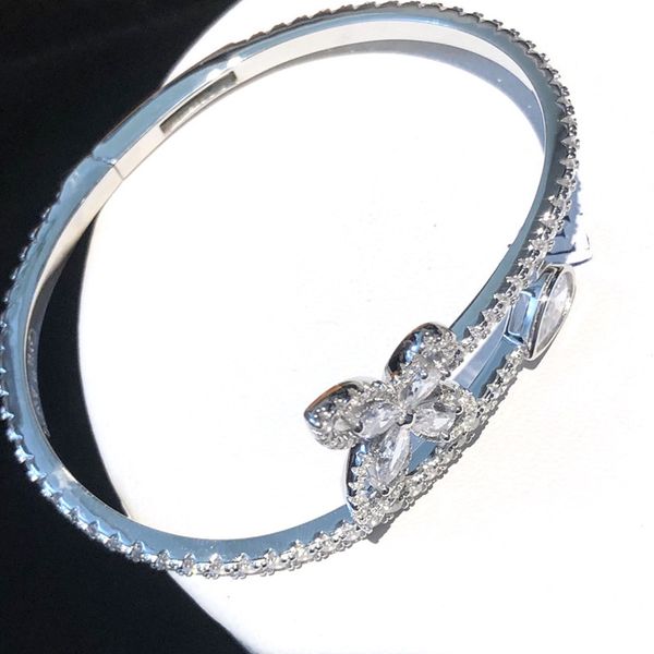 

2021 new luxury fashion design full diamond bracelet jewelry high-end sterling silver custom bracelet ing, Red;brown