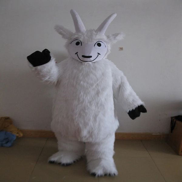 

performance white goat mascot costume halloween christmas cartoon character outfits suit advertising leaflets clothings carnival adults outf, Red;yellow