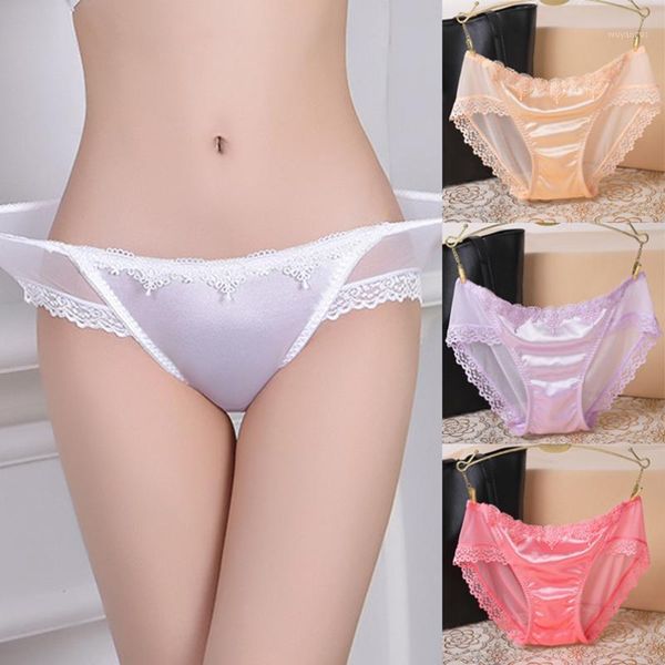 

silk embroidery lace women's underwear panties low-rise cotton briefs hollow out female seamless underpants lingerie 20201, Black;pink