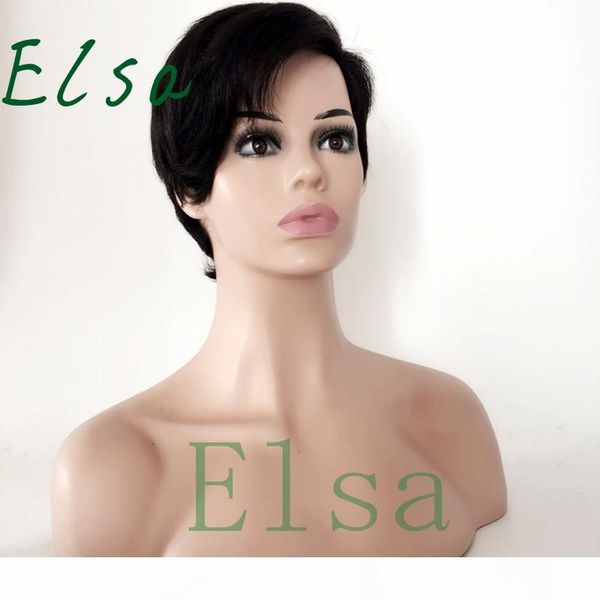 

brazilian remy straight lace front human hair wigs for black women black side part little lace front wig ing, Black;brown