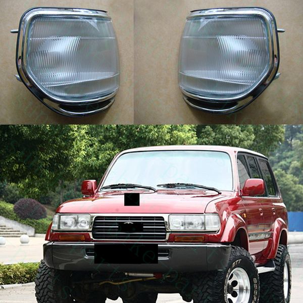 

car front left right corner light lamp cover trim frame no bulbs for toyota land cruiser lc80 4500 fzj80 1991-1997