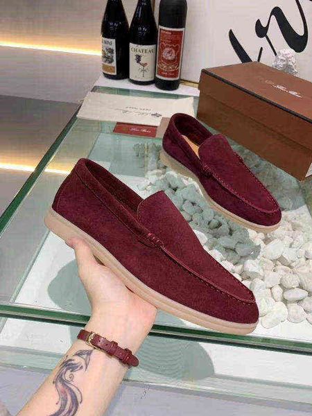 

velvety luxury designer leather mens loro dress shoes british style spring and autumn women lazy loafers summer walk flats shoe 35-45, Black