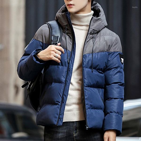 

port& winter jacket men parkas men casual 2019 hooded coats outerwear thick cotton quilted male brand clothing1, Black