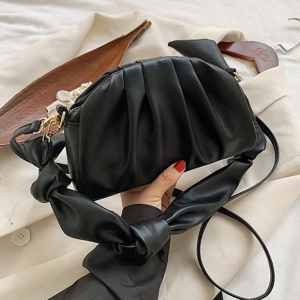 

hocodo 2020 fashion mini bags for women pu leather pleated ladies shoulder bag solid color female travel handbags and purses