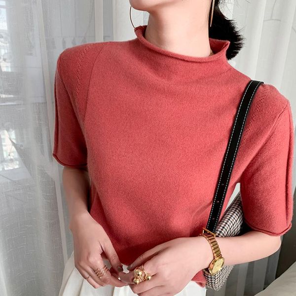 

women's sweaters 100% pure merino wool knitting pullovers women autumn/winter short sleeve 4colors standard woolen jumpers, White;black