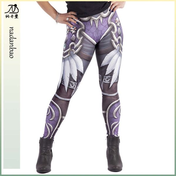 

new fashion elastic tights digital printing underpants kdk1574, Black;white