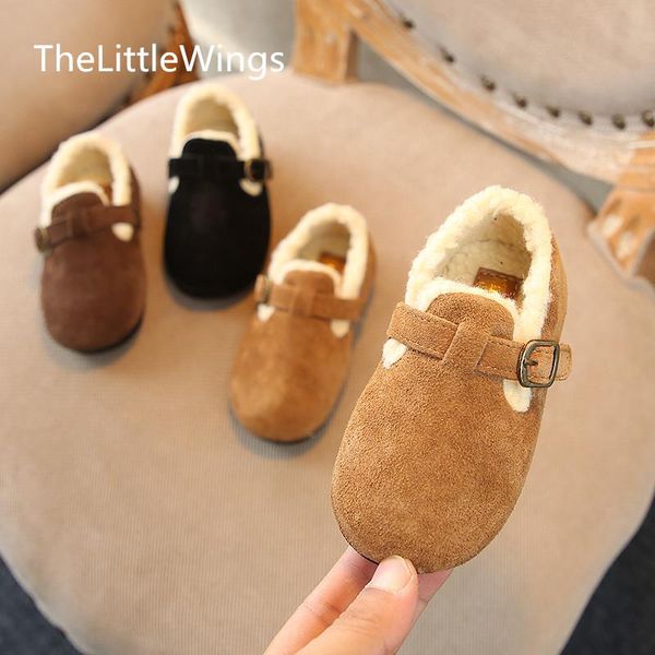

girls cotton shoes winter 2020 new korean version plush princess shoes children's warm 1-2-8 years old, Black;red