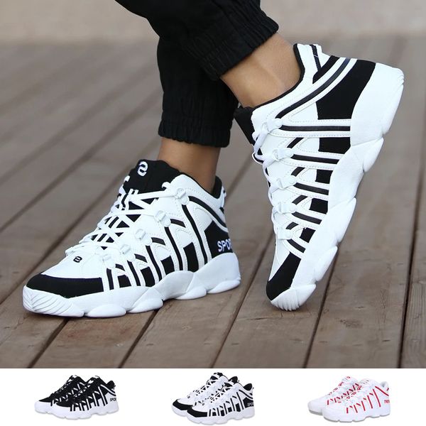 

fashion new men sneakers split leather designer women casual shoes breathable footwear male flats walking shoes zapatos, Black