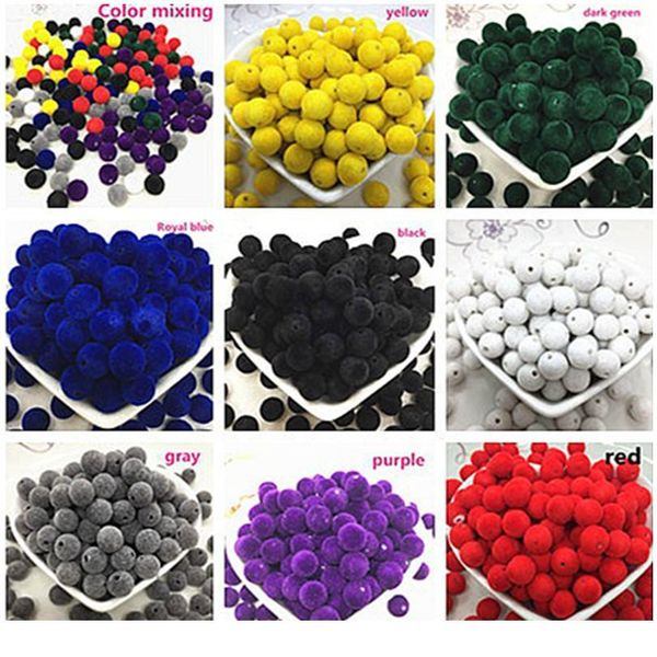 

fluff ball round bead knit wool craft hand-woven bracelets clothing accessories beads (8 colors to choose from)8 jllgvp