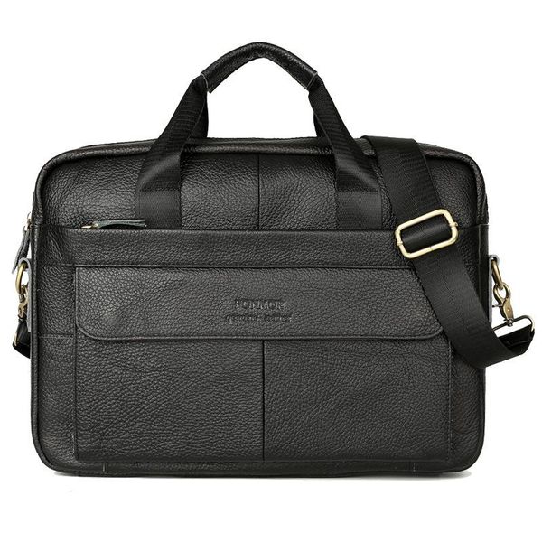 

100% cow real genuine leather business men's briefcase male shoulder bag luxury men's messenger bag tote computer handbag 2020