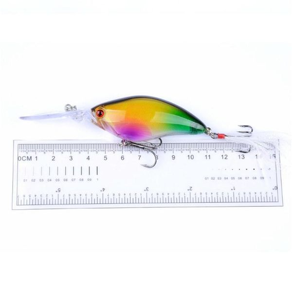

1pcs wobbler fishing lures 18g 11cm hard crankabits wobblers with feather quality treble hooks for sea bass carp qylckk