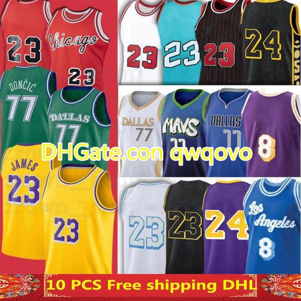 

2021 new city 23 mj 23 blj doncic 33 77 luka 2021 new ncaa men basketball jerseys, Black;red