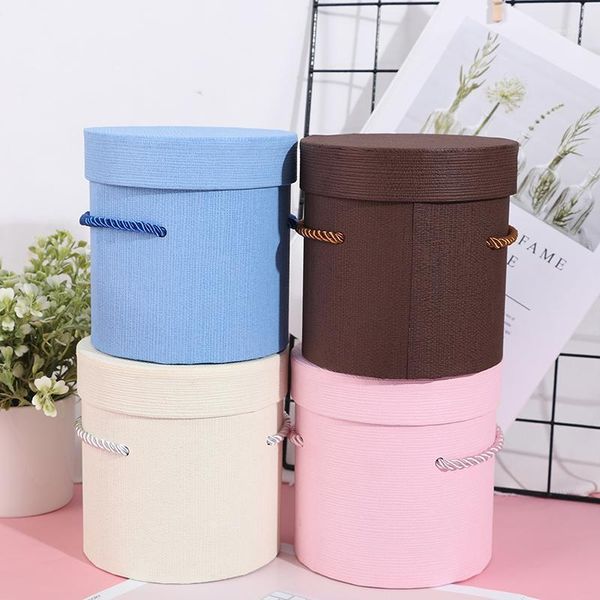 

1pc round flower paper boxes hold the bucket gift packaging box party gift box candy bar party wedding storage1