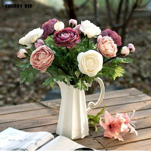 

12pcs/lot wholesale hi-q vintage artificial ranunculus asiaticus flower fake persian buttercup wedding decorative silk flowers1