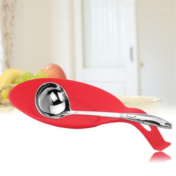 

wholesale-2016 search random color silicone spoon rest heat resistant kitchen utensil spatula holder cooking tool