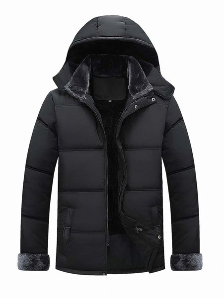 

men teddy lined hooded puffer coat c4da#, Black;brown