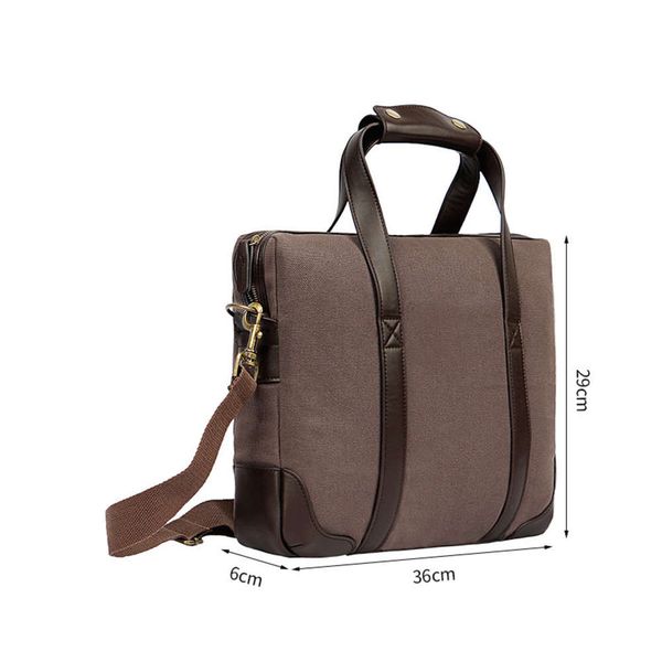 

men's leather with canvas laphandbag shoulder straddle bag