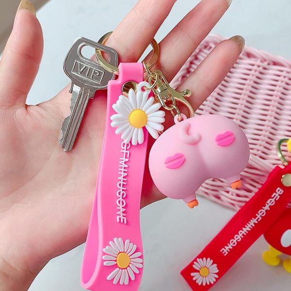 

korea cartoon keychain april fools' day spoof holiday gift party decoration doll model couple backpack accessories wholesal, Silver
