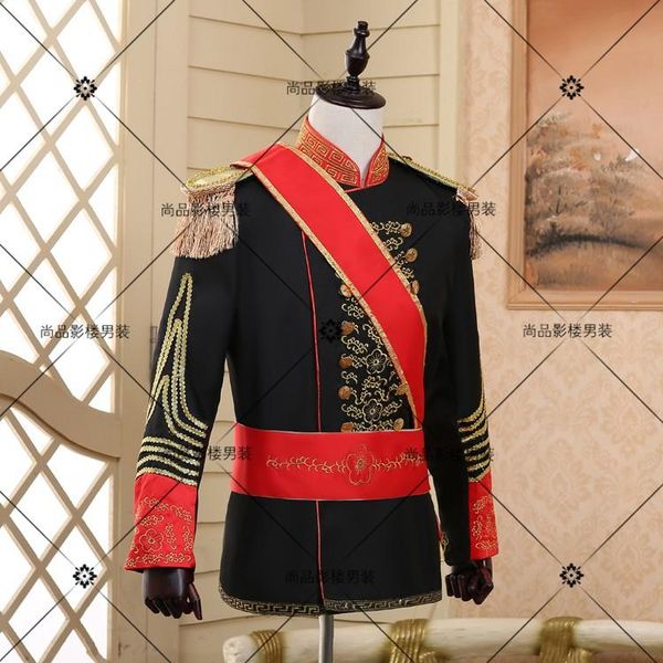 

vogue style men tuxedos classic groomsmen men wedding suitguard actual pictures european stage costume guard of honor, White;black