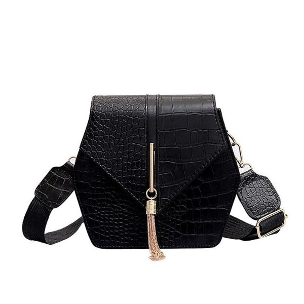 

aotian women wild shoulder bag crocodile small square bag tassel messenger bags for girl students a30