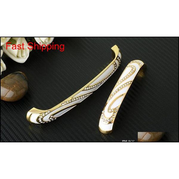 

2pcs gold crystal rhineston diamond furniture hardware knobs drawer wardrobe kitchen cabinets cupboard dresser qyltth toys2010