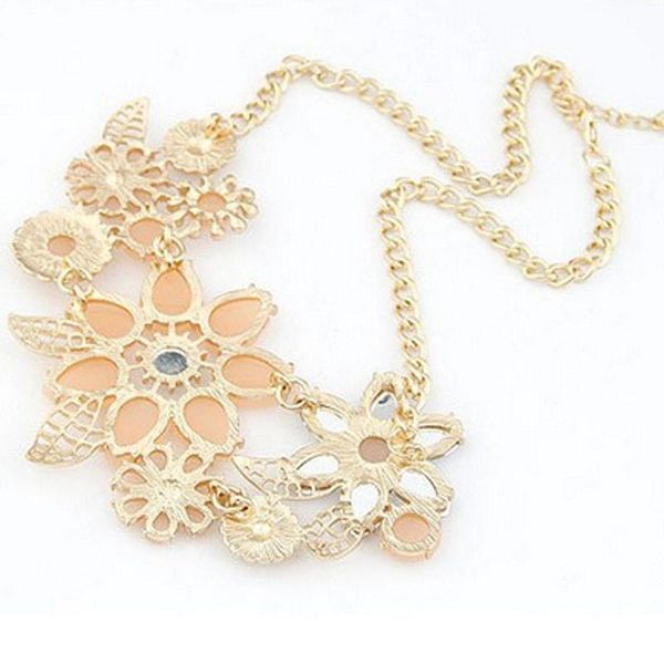

new fashion women chic flower choker statement necklace elegant chunky party jewelry gifts lxh, Silver