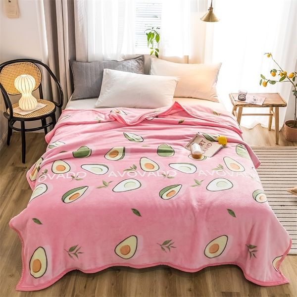 Avocado Высокое качество Утолщенные плюшевые покрывающие Одеяло 200x230 см Высокая плотность Супер мягкое Фланелевое одеяло для дивана / кровать / автомобиль 201222