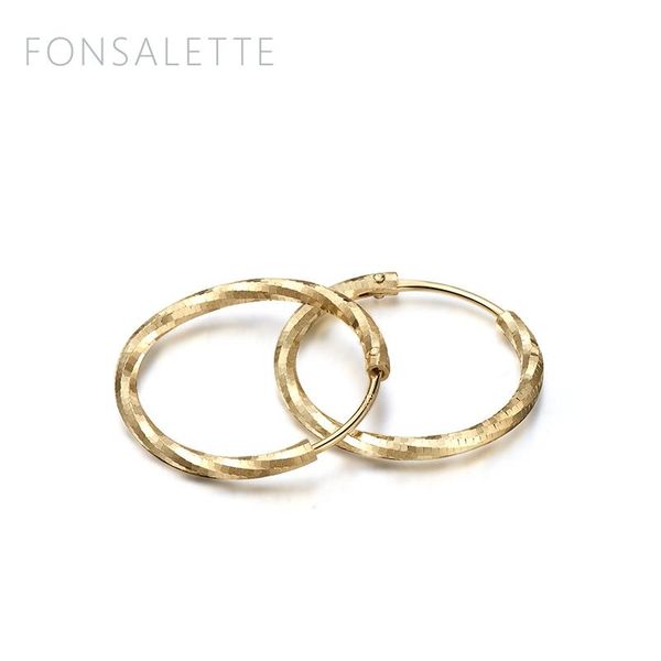 

hoop & huggie fashion 18k gold earrings women jewelry silver round circle loop diamond cut zk30, Golden;silver