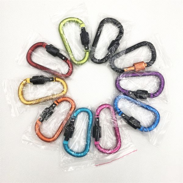 

dhl mountaineering buckle outdoor camping hanging hook aluminum alloy keychain security carabiner, Silver