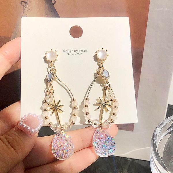 

european and american fashion crystal geometric earrings female french court style retro design style earrings drop temperament1, Golden;silver