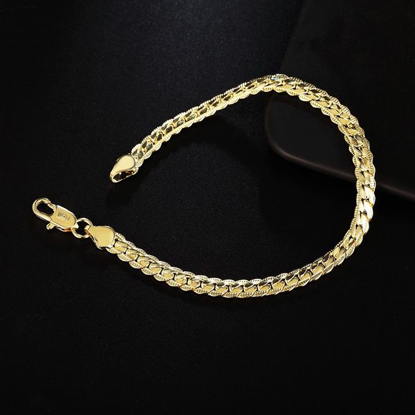 

personalized women men silver color 5mm snake chain gold color bracelets fashion jewelry christmas gifts h199 h sqcxur, Black