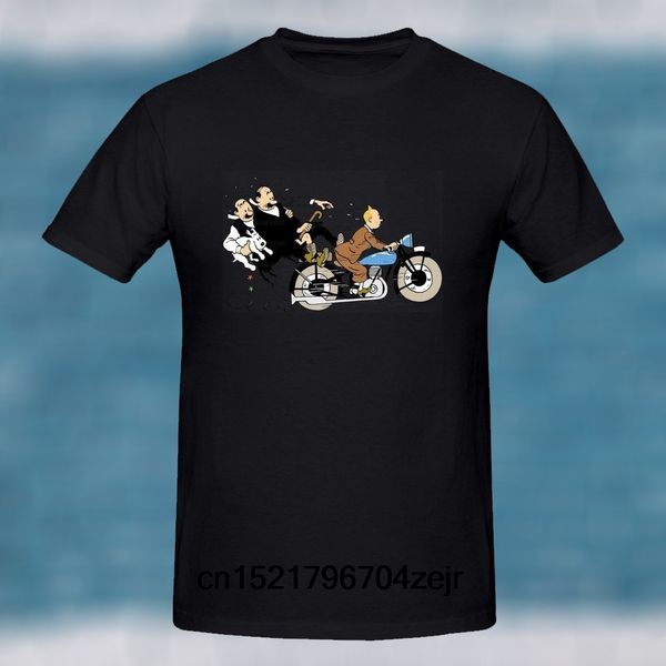 

t shirt new fashion casual t shirts les aventures de tintin et milou printed graphic round neck black sport hooded sweatshirt hoodie