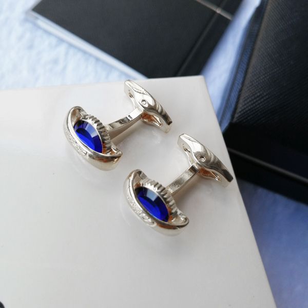 

fashion luxury round blue stone cuff links for men business suit french shirts sleeve buttons classic gentlemen gift inswept jewelry fit wit, Silver