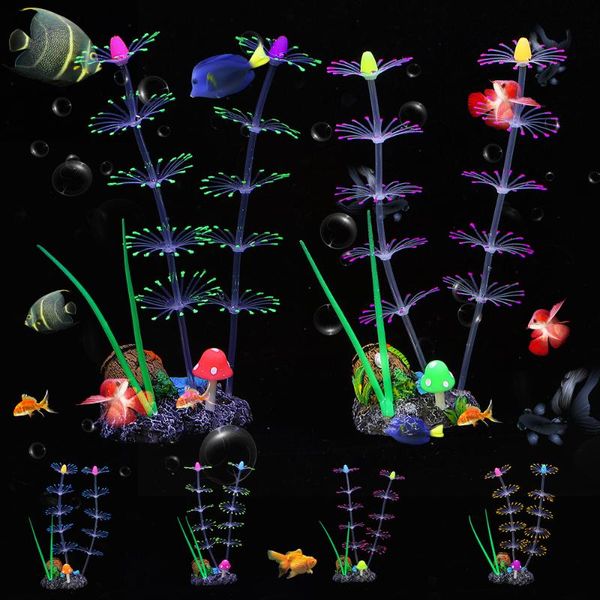 

aquarium ornament silicone coral grass fish tank decoration multicolor underwater pets plants ornament accessory d30