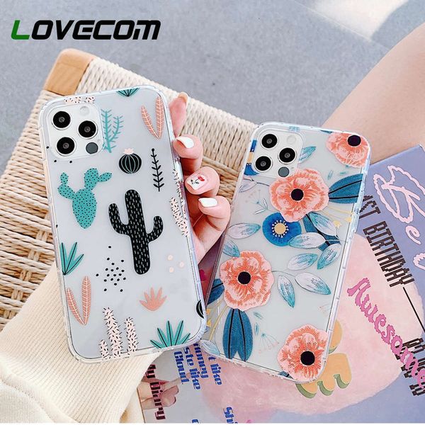 

bgrflovecom vip shockproof cover, cactus back cover, classic transparent flowers for vip 12 mini 11 pro max xs max xr 7 8 plus xswza