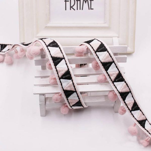 

1yards lot pompom fringe trim fabric tassels fringe lace trimmings with pompom for curtains decoration diy sewing accessories h jllfkt