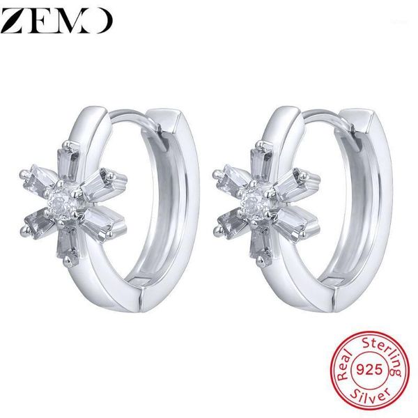 

zemo crystal hoop earrings for women 925 silver zircon hoops earrings female fashion ear jewelry boucle d'oreille femme 20201, Golden;silver