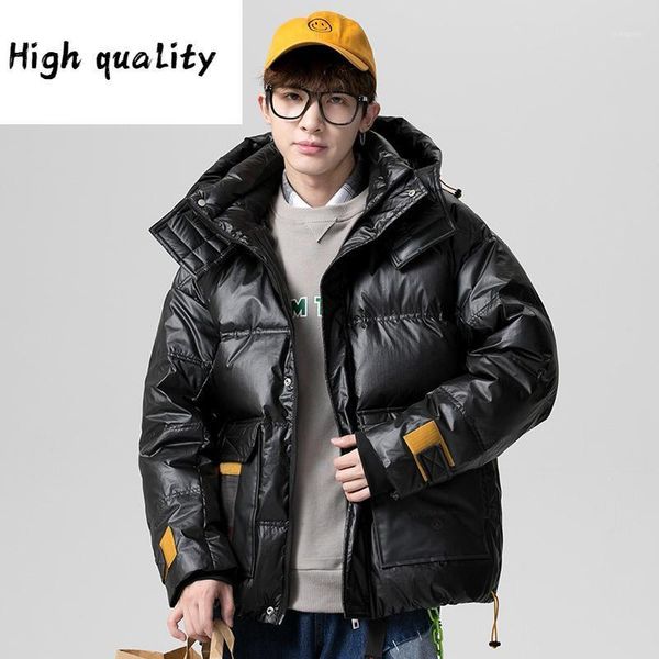 

2020 wear winter new youth thickened warm and fashionable cotton padded jacket for men's daily leisure down jacket1, Black