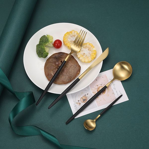 

portugal stainless steel tableware suit steak knife fork spoon dinnerware set matte kitchen dinner service plates kit four cutlery 21 6wx b2