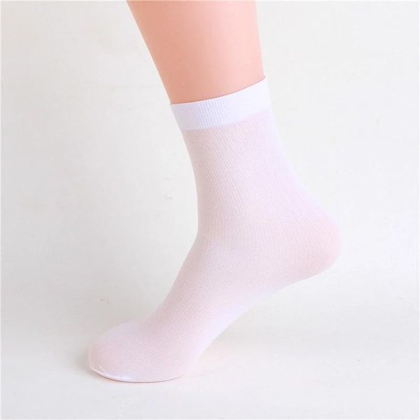 

5 pairs/set men's stocks summer thin men's socks solid color high elastic wear-resistant ice silk cool sockings business socks, Black